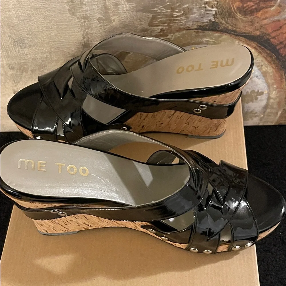 Me Too Black Patent Wedges - Picture 7 of 9